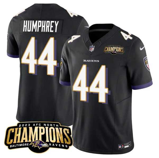 Men & Women & Youth Baltimore Ravens #44 Marlon Humphrey Black 2023 F.U.S.E. AFC North Champions Vapor Limited Jersey